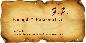 Faragó Petronella névjegykártya