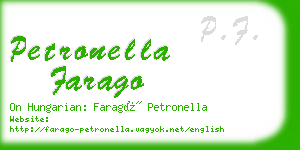 petronella farago business card